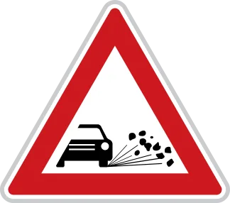 Dopravní značka A 17 – Odlétávající štěrk