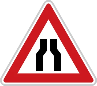 Dopravní značka A 6a – Zúžená vozovka z obou stran