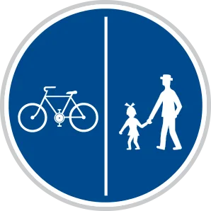 Dopravní značka C 10a – Stezka pro chodce a cyklisty dělená