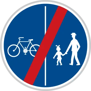 Dopravní značka C 10b – Konec stezky pro chodce a cyklisty dělené