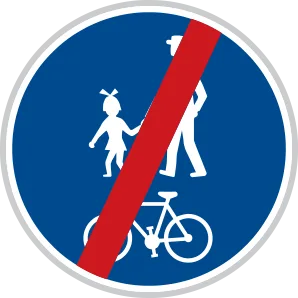 Dopravní značka C 9b – Konec stezky pro chodce a cyklisty společné