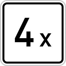 Dopravní značka E 1 – Počet