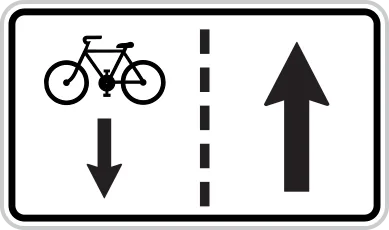 Dopravní značka E 12a – Jízda cyklistů v protisměru