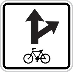 Dopravní značka E 12c – Povolený směr jízdy cyklistů