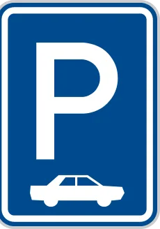 Dopravní značka IP 11b – Parkoviště kolmé nebo šikmé stání