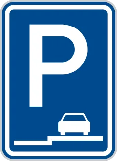 Dopravní značka IP 11e – Parkoviště stání na chodníku podélné