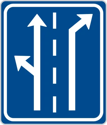 Dopravní značka IP 19 – Řadící pruhy