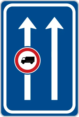 Dopravní značka IP 21 – Omezení v jízdním pruhu