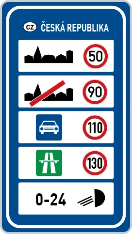 Dopravní značka IP 28b – Nejvyšší dovolené rychlosti