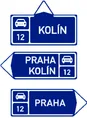 Dopravní značka IS 2def – Směrová tabule před nájezdem na silnici pro motorová vozidla