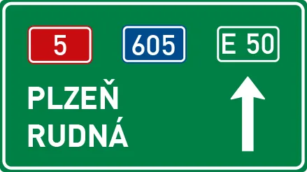 Dopravní značka IS 8a – Dálková návěst s šipkou