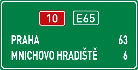 Dopravní značka IS 8b – Dálková návěst se vzdálenostmi