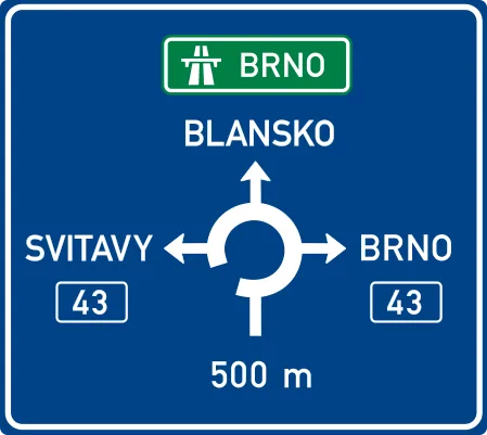 Dopravní značka IS 9b – Návěst před okružní křižovatkou