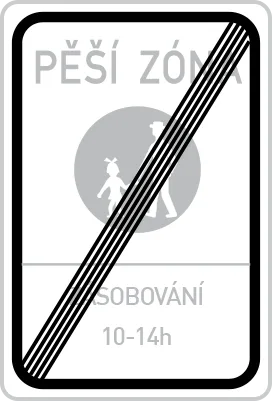 Dopravní značka IZ 6b – Konec pěší zóny
