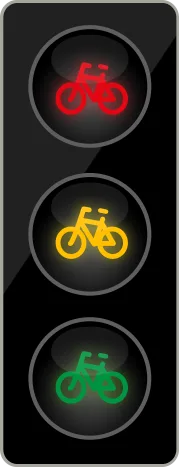 Dopravní značka S 10 – Tříbarevná soustava se signály pro cyklisty