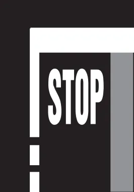 Dopravní značka V 6b – Příčná čára souvislá s nápisem STOP